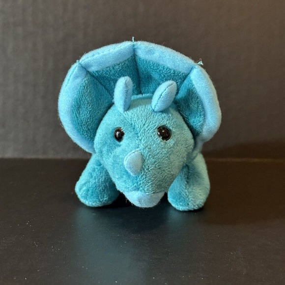 Wild Republic Pocketkins Blue Triceratops Dinosaur Stuffed Animal Plush 5" CLEAN - Picture 2 of 13